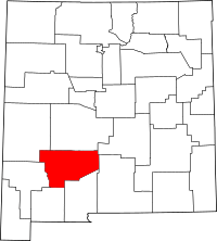 Map of New Mexico highlighting Sierra County