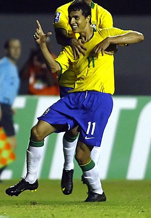 Nilmar playing for Brazil