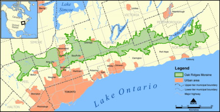 Oak Ridges Moraine map