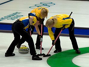 Olympic Curling, Vancouver 2010 crop sweeping