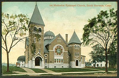 PostcardNorwalkSouthNorwalkFirstUnitedMethodistChurch1910