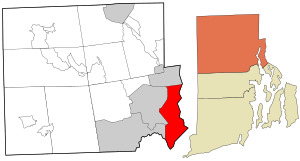 Location in Providence County and the state of Rhode Island.