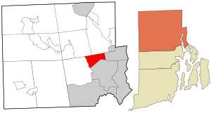 Location in Providence County and the state of Rhode Island.