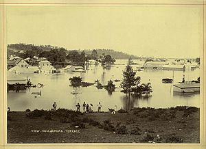 StateLibQld 1 233824 Bowen Terrace residents survey the damage of the Brisbane 1893 floods