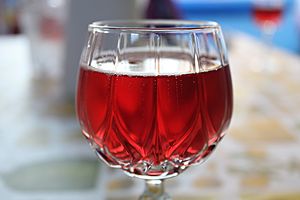 A glass of Lambrusco