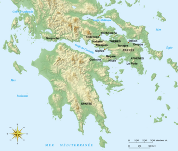 Battle of Delium general map-fr