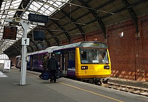 Darlington Train station - cropped pic of train to Saltburn