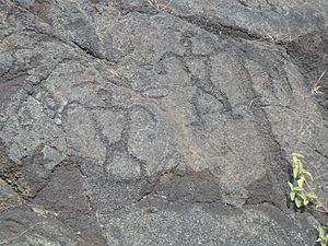 Hawaii petroglyph men