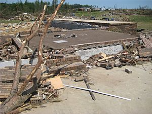 High-end EF4 damage to a home northwest of Arab, Alabama