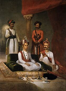 Peshwa Madhav Rao Narayan with Nana Fadnavis