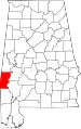 State map highlighting Choctaw County