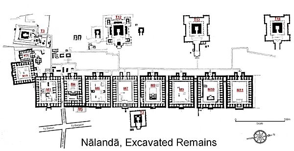 Nalanda, excavated remains