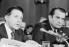 U.S. Secretary of Defense Caspar Weinberger with Chairman of The Joint Chiefs of Staff General David C. Jones