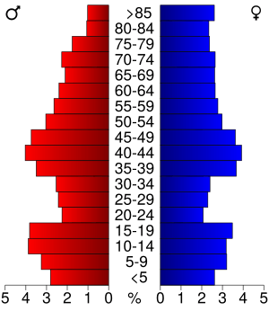 USA Cass County, Iowa age pyramid