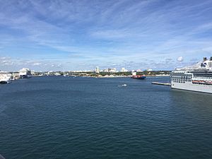 View from onboard a Cruiseship