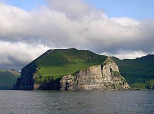 Cape Promontory Cape Lutkes, Alaska. Cape Lutkes is part of the Aleutian Islands