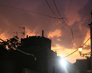 Coria sunset after rain