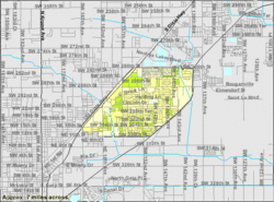 U.S. Census Bureau map showing CDP boundaries