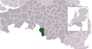 Highlighted position of Reusel-De Mierden in a municipal map of North Brabant