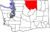 State map highlighting Okanogan County