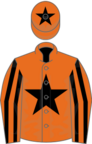 Orange, black star, striped sleeves, star on cap