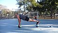 Plank with medicine ball