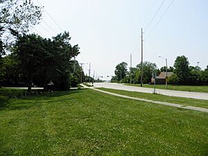 Railroad crossing at former site of Toronto station.