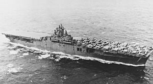 USS Lexington (CV-16) underway on 12 November 1943