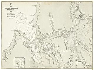 Admiralty Chart No 1318 Port of Valdivia and Approaches, Published 1882