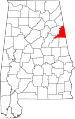 State map highlighting Cleburne County