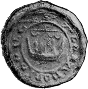 Black and white photo of a mediaeval seal