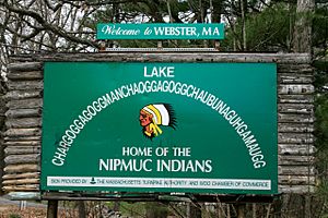 Chaubunagungamaug lake sign