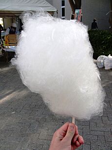 Cotton candy sold at the stall of a cultural festival in Kansai University