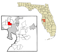 Hillsborough County Florida Incorporated and Unincorporated areas Greater Carrollwood Highlighted