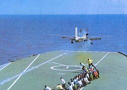 INS Vikrant (R11) launches an Alize aircraft during Indo-Pakistani War of 1971