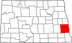 State map highlighting Cass County