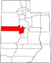 State map highlighting Juab County