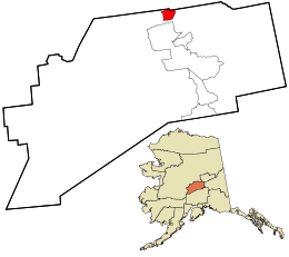 Location in Denali Borough and the state of Alaska.