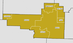 Map of Hot Spring County School Districts