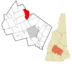 Location within Merrimack County, and the state of New Hampshire.