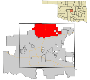 Location in Oklahoma County and the state of Oklahoma.