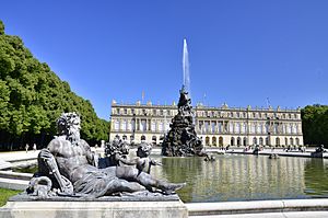 Schloss Herrenchiemsee Parkseite Westen