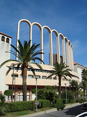 Stadion von Monaco Seitenansicht