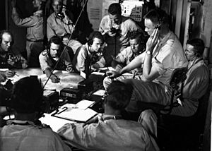 USS Lexington (CV-16) chart room 1943-12