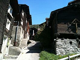 Old houses in the village of Visperterminen