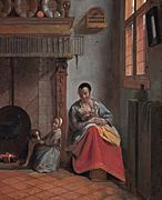 Woman nursing a child, by Pieter de Hooch