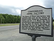 Confederate Arms Factory Rockingham County North Carolina historical sign