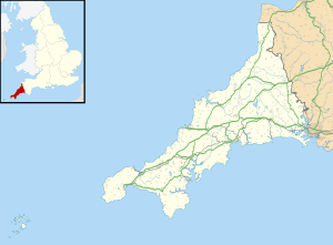 Map showing the location of Treryn Dinas