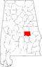 Map of Alabama highlighting Elmore County.svg