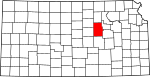 State map highlighting Dickinson County